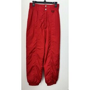 Vintage Women's Rainier Retro Red Ski Pants Zip Pocket Snow Winter Sports 10
